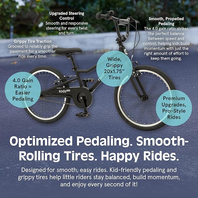 Retrospec Koda Plus Kids Bike for Boys & Girls Ages 6-8 Years - 20" Children's Bicycle, Adjustable Seat & Handlebars