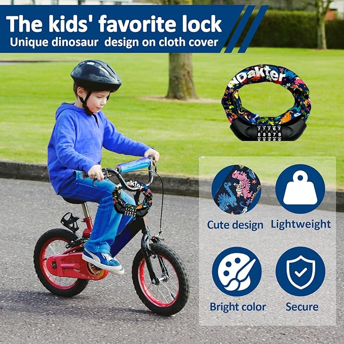 NDakter Bike Lock, 5 Digit Combination Heavy Duty Anti Theft Bicycle Chain Lock, 2.62/3.2/4.27/5/6Ft Long, High Security Resettable, Suitable for Bike, Scooter, Door, Gate, Fence-4/6mm Thick