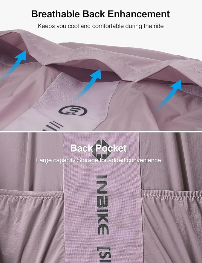 INBIKE Cycling Jacket for Men Women, Windproof Lightweight Running Windbreaker, Breathable Quick Dry Reflective Biking Coat