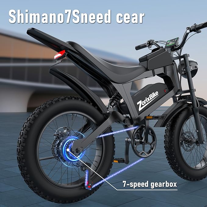 Electric Bike for Adults,48V 20AH - Peak Power 1500/3000W Brushless Motor Electric Bicycle - Max Speed 31-35MPH - Max 80 Miles Range - 20" x 4.0" Fat Tire Dirt E-Bike,7-Speed