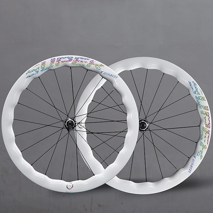 Superteam Carbon Wheelset Disc Brake 700c Road Bike Wheels 45/50/53mm Depth Tubeless Ready Cycling Wheels, for 8-12 Speed Center Lock / 6 Bolt, Thru Axle/QR Type