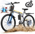 VARUN Folding Electric Bike for Adults - Peak 750W Motor 26" Ebikes, Foldable Electric Bike with 48V Longe Range Battery, Up to 20+MPH 50 Miles, 7-Speed Gears & Dual Hydraulic Suspension