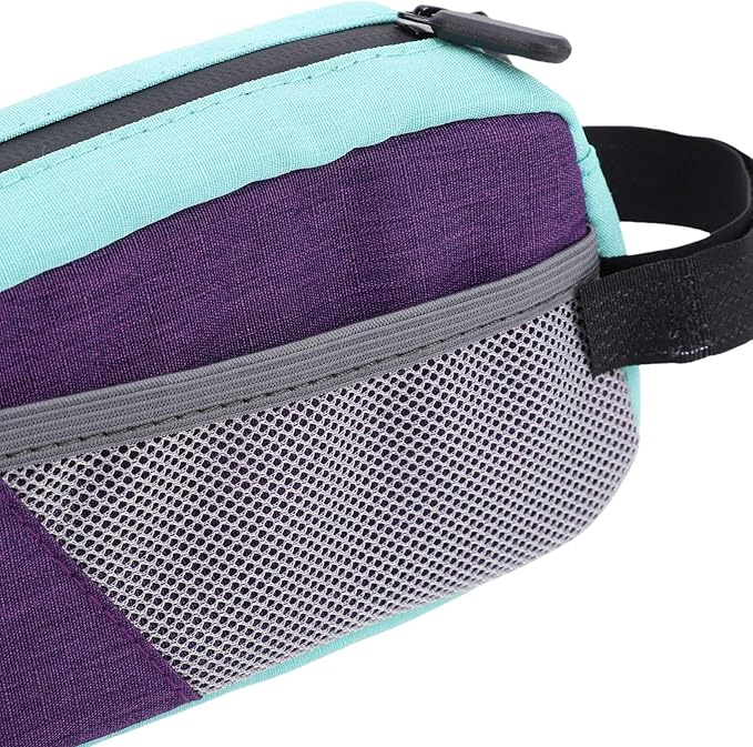 Fockety Top Tube Bike Bag, Color Blocking 0.8L Bike Frame Bag Bike Frame Storage Bag Bike Accessories Pouch for Mountain Road Bikes (Purple Green)