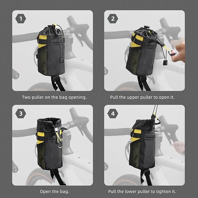 Rhinowalk Bike Snack Bag Cycling Insulated Handlebar Bag One-Handed Access (White)