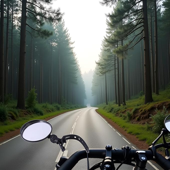 Black Bike Mirror 360 Degree Rotatable Handlebar Rearview Bike Mirrors Shockproof Wide Angle Acrylic Convex Safety Mirror for Most Mountain Road Bike,Bike Mirrors Accessories