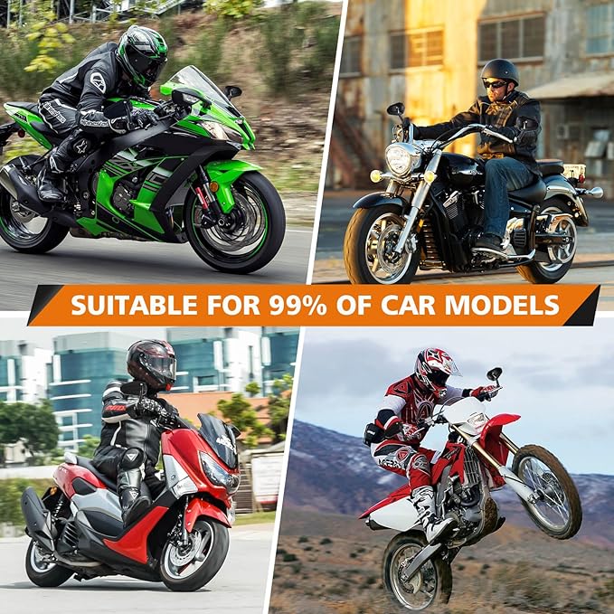 Motorcycle Side Mirrors Handle Mount Bar End Mirror, Universal Handlebar Rear View Bar End Mirrors for Motorcycles E-bike Scooters Snowmobile ATV