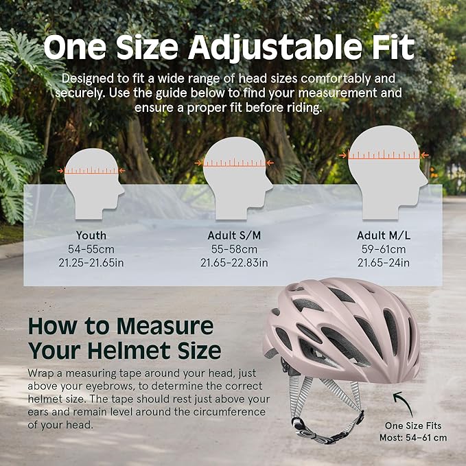 Retrospec Silas Road Bike Helmet with 24 Air Vents & Built-in LED Safety Light - Adjustable Adult Cycling Protection 54-61cm - Padded & Lightweight Design