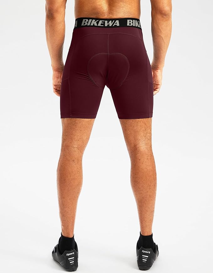 Men's 4D Padded Bike Shorts Cycling Underwear Biking Bicycle Padding Shorts for Men Side Pockets