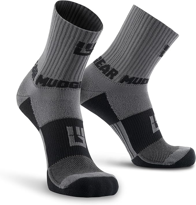 Crew Length Trail Running Socks, Quick-Drying Mid-Calf Socks with Arch Support, Sweat-Resistant, Breathable Athletic Socks