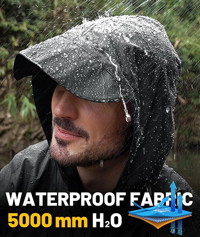 SWISSWELL Mens Rain Jacket & Coats Packable Lightweight Waterproof Windbreaker Hooded for Golf Cycling Hiking