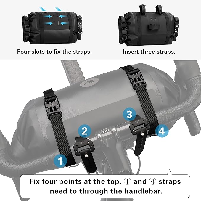 Rhinowalk 2PC Bike Handlebar Bag Set Waterproof Bicycle Front Tube Bag Large Capacity Storage Bag Shoulder Bag