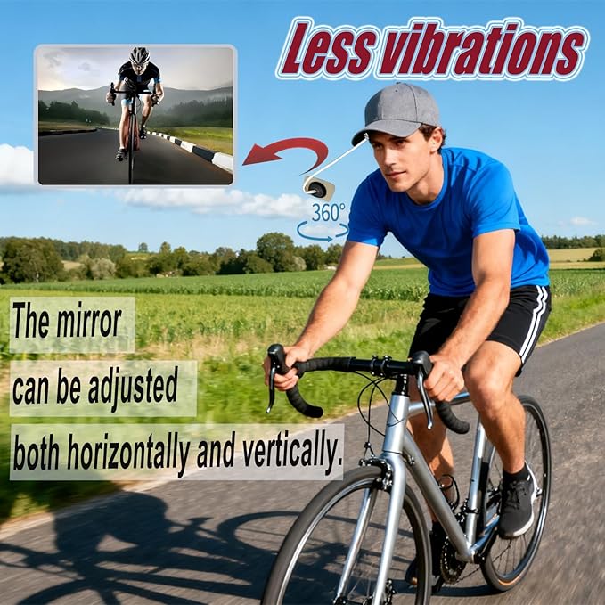 Ball Cap Rear View Bike Mirror,Enhanced Cycling Hat Mirrors,Cycling Gear Rowing Lightweight,Wheelchair Monitor (Right 2 Pack A)