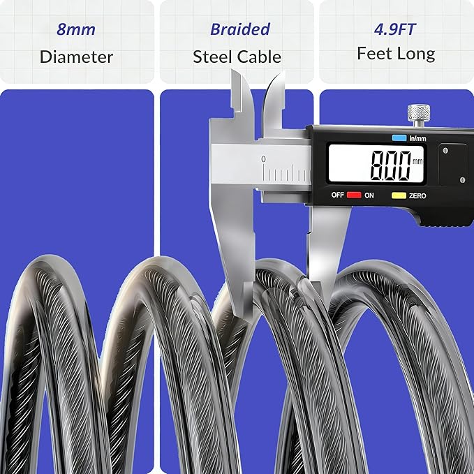 Bike Lock Cable,Anti Theft Cable Lock,4 Digit Security Resettable Combo Bike Lock, for E-Scooter, Electric Bike, Mountain Bike,Bicycle, Motorbikes