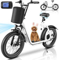 Caroma Electric Scooter with Seat for Adults, 800W Peak Motor, 20MPH & 30Miles Long Range, 20" Fat Tire Commuter E-Scooter with Basket for Grocery, Pets, and Daily Commute