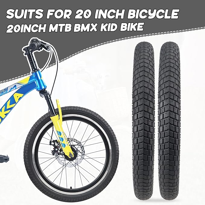 12/16/20x2.125 Bike Tires 1/2 Pack 12/16/20 Inch Kids Folding Replacement Tire/Tube Suitable for Tires 12/20x2.1 12/16/20x2. 125 12/20x2.25, Multiple Colors