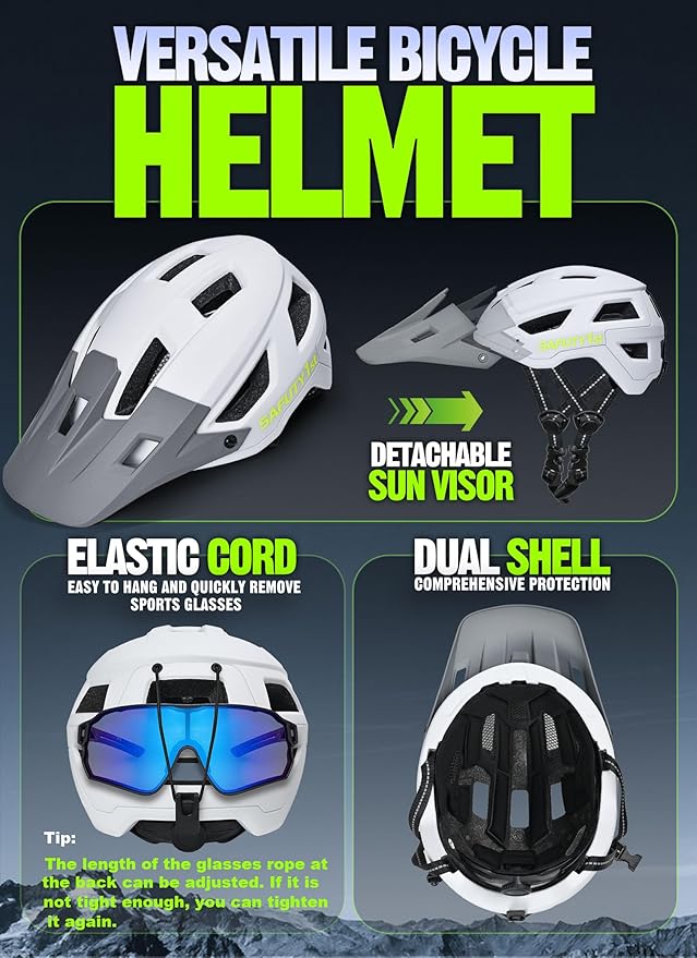 Mountain Bike Helmet for Adults & Youth Lightweight Impact-Resistant with Adjustable Dial & Removable Visor Unisex Helmet for Mountain Biking Bicycle Clcying