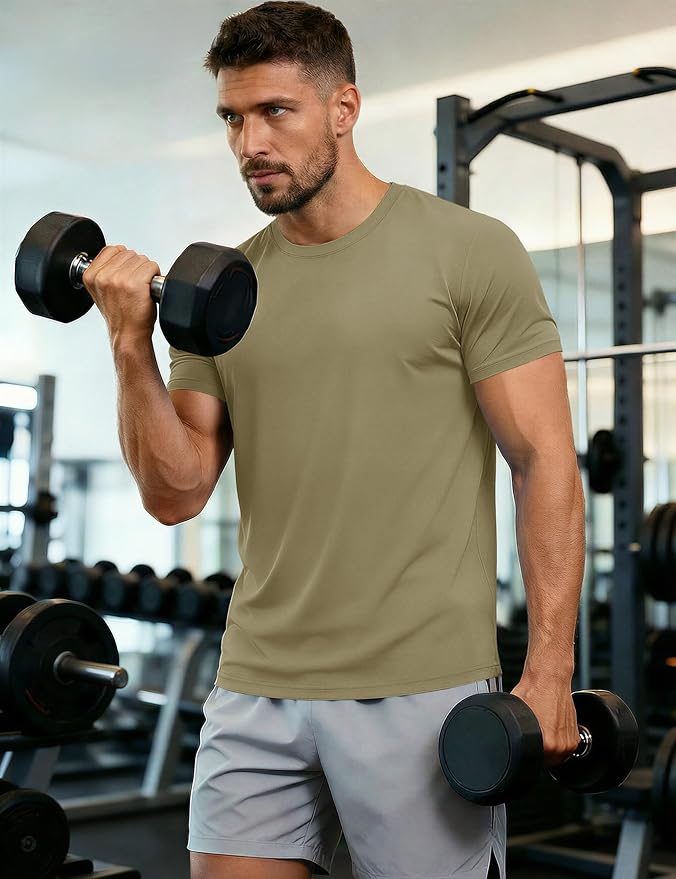 MAGCOMSEN Men's Short Sleeve UPF 50+ T-Shirt Quick Dry Workout Athletic Running Swim Tops Tee Rash Guard Performance Shirts
