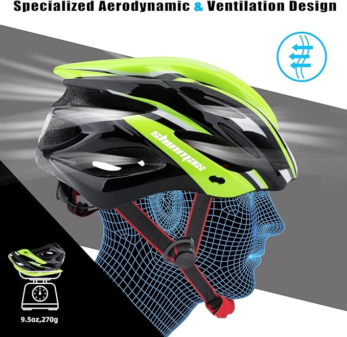 Bike Helmet Men Women, Shinmax Bicycle Helmet with Rear Light and Detachable Visor