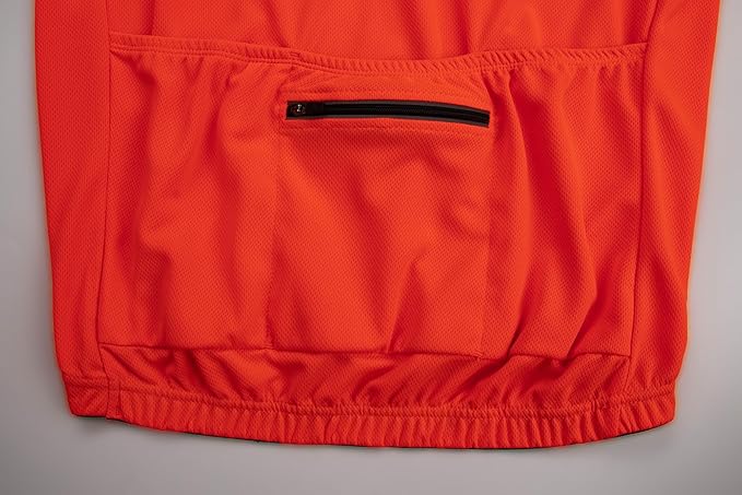 Men's Cycling Jersey Short Sleeves Bike Jersey 1/3 Zipper Solid Color Club Fit, Biking Cycling Shirt Zipper Pocket