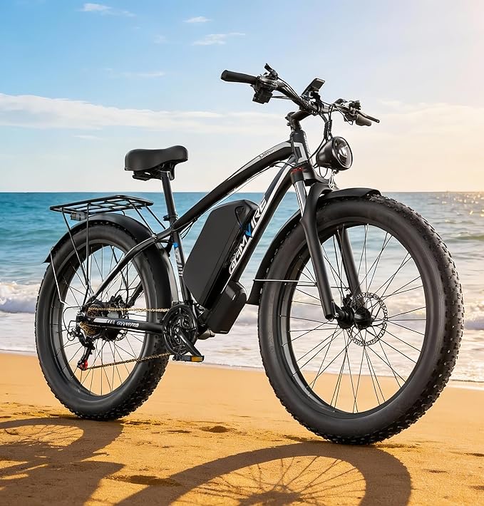 Ebike for Adults Electric, 52V 19.2Ah/32Ah, Peak 2000W/2500W E-Bike, 36/40MPH, 70 Miles/100Miles, Hydraulic Disc Brake, Off Road Snow Mountain E-Bike, 24"/26" Fat Tire Electric Bicycle UL2849 by SGS