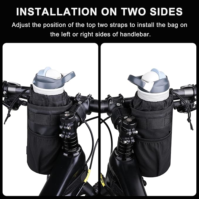 Rhinowalk Bike Handlebar Water Bottle Bag Drink Cup Holder Bicycle Front Insulated Stem Bag