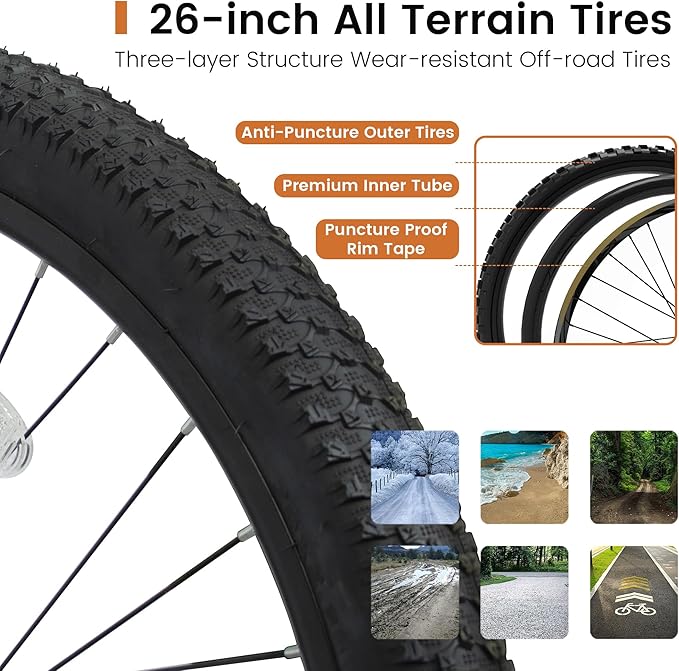 Ecarpat 24/26/27.5 Inch Mountain Bike, Full/Front Suspension Mens Boys Mountain Bike with 21 Speed Steel Frame and Dual Disc Brakes, Adult Sport Bicycle for Trail City Road, Gift Choice