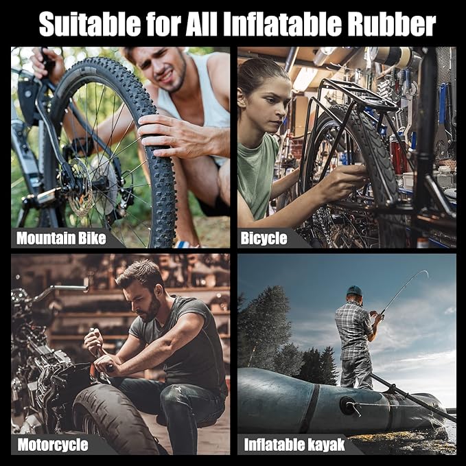 Bike Tire Repair Kit, Bycicle Inner Tube Puncture Patch Kits, Vulcanizing Patches,Glueless Patchs,Lever for Motorcycle BMX Cycling MTB Road Mountain Bicycle