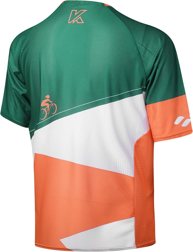 KUTOOK Loose Fit Cycling Jersey Quick Dry MTB Shirts Short Sleeve Top for Men