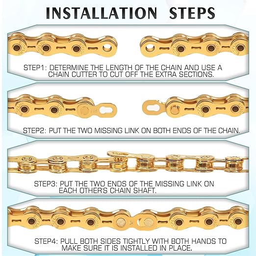 BUCKLOS 6/7/8/9/10/11/12 Speed Bike Chain, High Performance Lightweight Bicycle Chains for Road Bike/Mountain Bike/Ebike,Compatible with Shimano, SRAM, Campagnolo Silver/Gold
