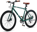 VIRIBUS Hybrid Bikes, 28 inch Mens Hybrid Bicycle 7 Speed with Lightweight Aluminum Frame & Disc Brakes, 700C Retro Vintage Adult Bike for Tall Men & City Commuters, 85% Pre-Assembled