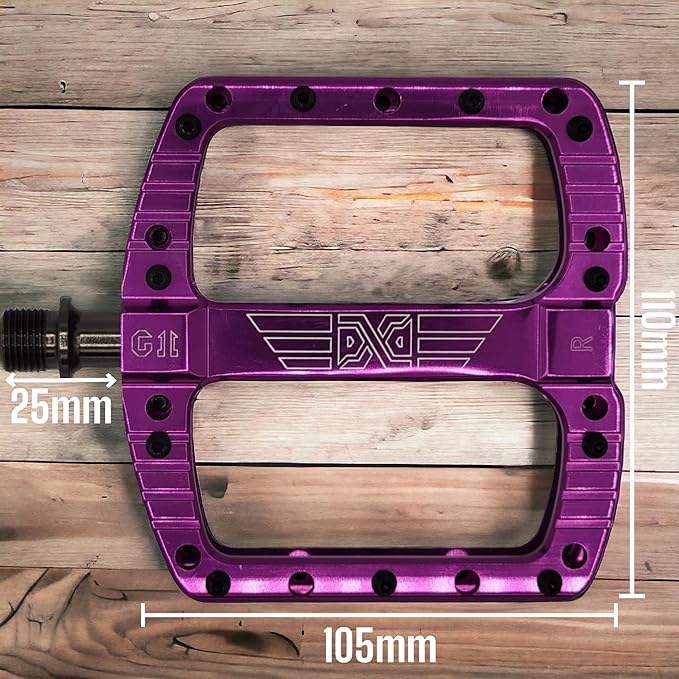 PDX G11 Mountain Bike Pedal MTB Pedal Large Concave Platform Machined Aluminum Polished Bicycle Non-Slip Pedals 9/16 Chromoly Spindle Smooth Ball Bearings