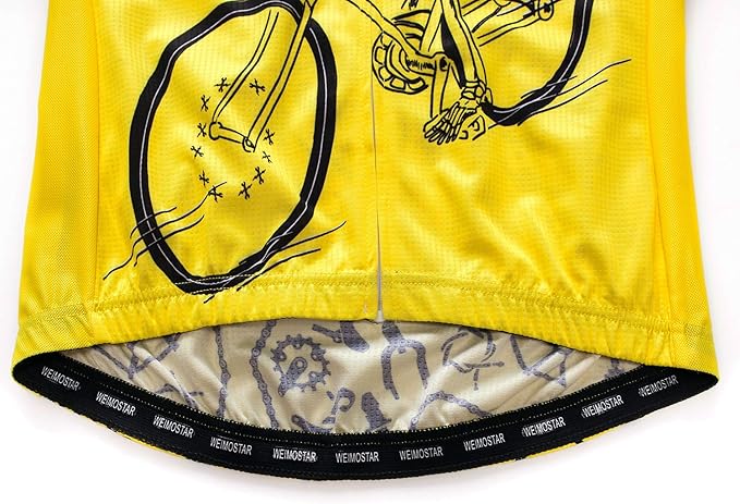 Men Cycling Jersey Skull Bike Short Sleeve Tops Quick-Dry Reflective 3-Pockets S-3XL