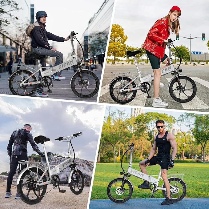 Folding Electric Bike for Adults, Electric Bicycle with Removable Battery,50 Mile Range,1000W Peak Motor, Shock Absorber, Disc Brake, 20" Tires