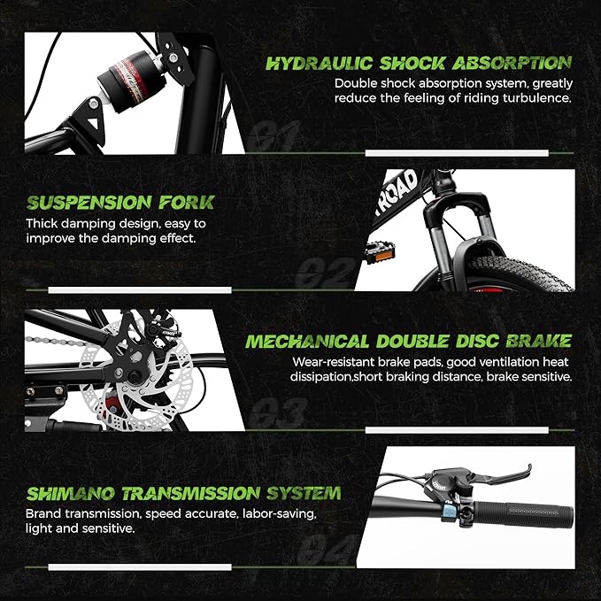 26 Inch Adult Folding Mountain Bike, 21 Speed Foldable Bicycle with Full Suspension, High Carbon Steel Frame, Folding Bikes for Men/Women/Teen, Dual Disc Brake