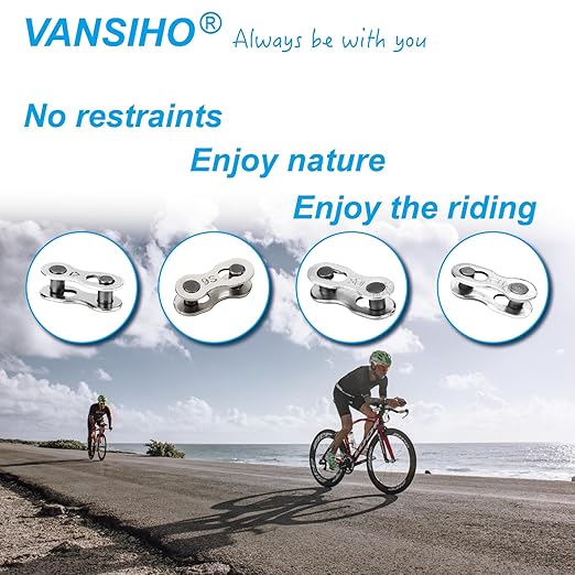VANSIHO 8 Pairs 9 Speed Bicycle Chain Connector Missing Link for MTB/Road/BMX/Electric Bikes