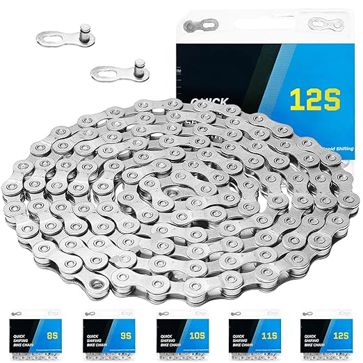 6/7/8/9/10/11/12 Speed Bike Chain – High-Strength, Durable & Smooth-Shifting for Road/Mountain Bikes (12-Speed)