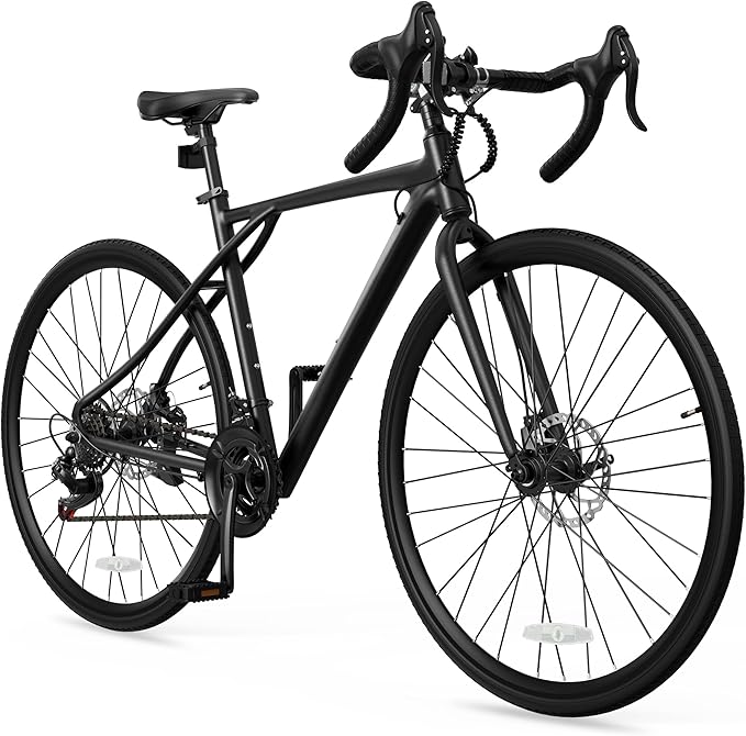 YITAHOME 700C Road Bike, 21 Speed Commuter Bicycle for Men Women, Lightweight Aluminum Frame Racing Bike, Adult Bicycle with Dual Disc Brake