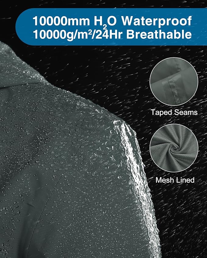 33,000ft Packable Rain Jacket Women Lightweight Waterproof Raincoat with Hood Cycling Bike Jacket Windbreaker