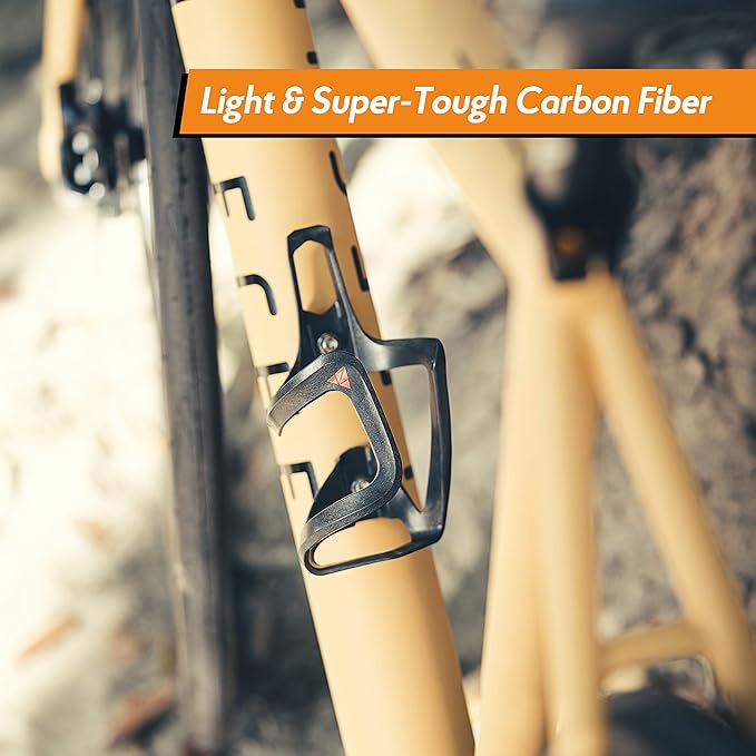 Granite Aux Bottle Cage Carbon Fibre, Durable and Lightweight, Side Loaded Water Bottle Holder for Extra Water Transport Capacity