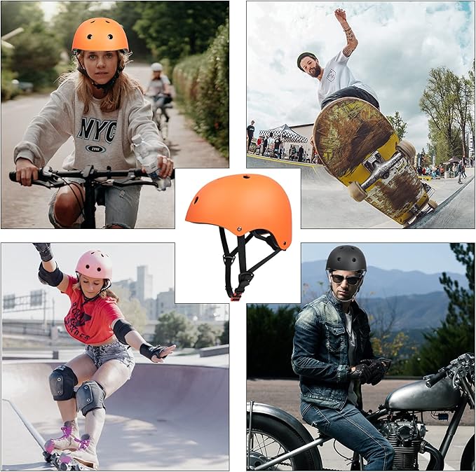 67i Bike Helmet Skateboard Helmet for Adult Cycling Bicycle Scooter Helmets for Men Women Adjustable for Multi-Sport Bicycle Scooter Inline Cycling Skateboarding