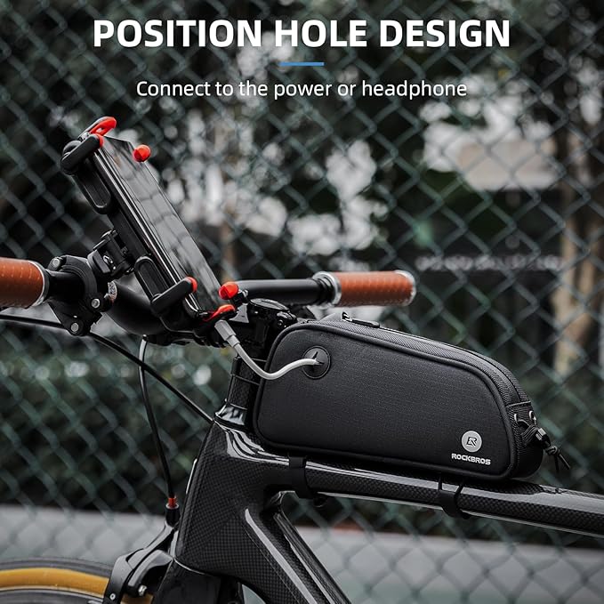ROCKBROS Top Tube Bike Bag Bicycle Top Tube Bag Front Frame Bag Cycling Accessories Bike Pouch Lightweight Portable New Mounting System