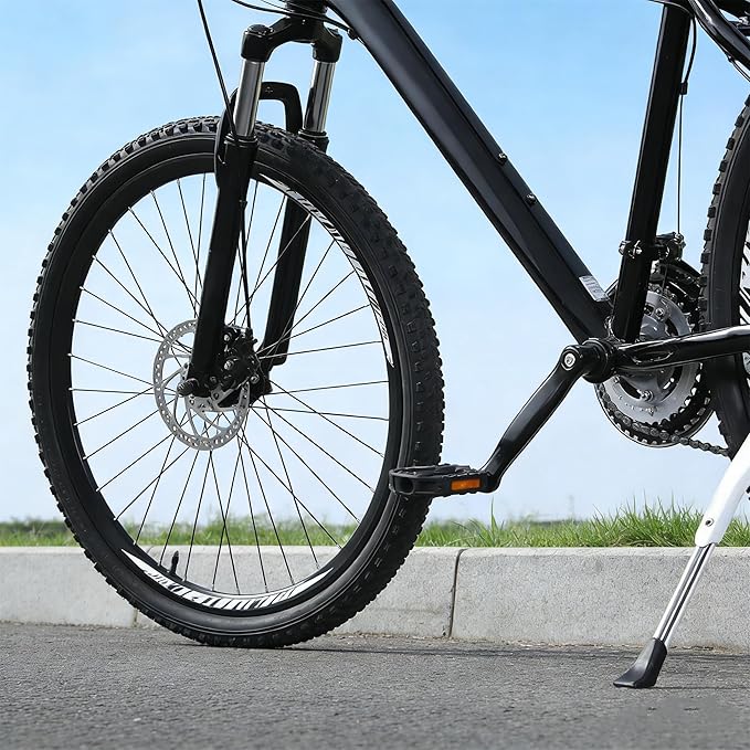 Bike Kickstand Adjustable Length Aluminum Alloy Bike Side Replacement Kickstand for Bike 16" 20" 24" 26" (White)