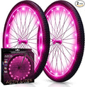 Activ Life 2-Tire Pack LED Bike Wheel Lights with Batteries Included, Get 100% Brighter and Visible from All Angles for Ultimate Safety and Style