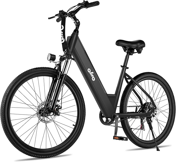 Qlife Cityone Electric Bike for Adults & Teens, Step-Through Commuter Ebike, 1000W Peak Motor, 55-Mile Range, 48V Removable Battery, 26-Inch City Tires, 7-Speed, Up to 25 MPH