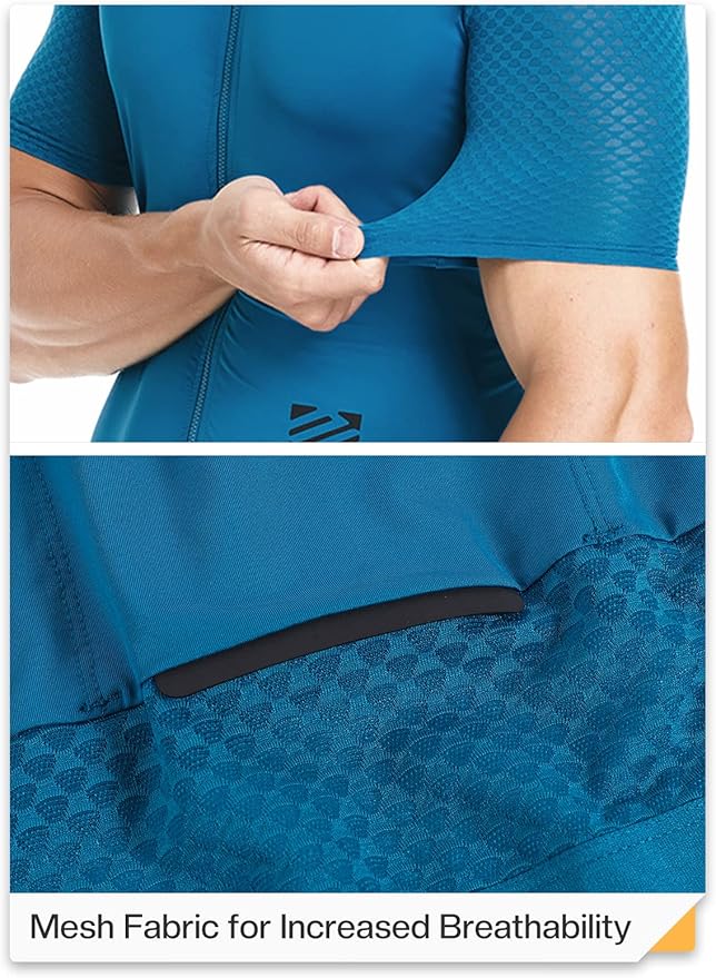 ARSUXEO Pro Cycling Jersey Men Short Sleeves Ultra-Light Road Bike Jersey Cycling Biking Bicycle Shirt