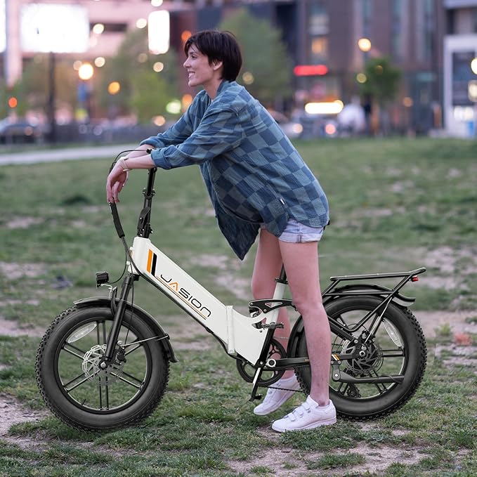 Jasion X-Hunter ST/PRO Foldable Electric Bike for Adults with 20'' Fat Tire,Up to 71-80 Miles Range Ebike,1800W/1400W Peak Motor,30+MPH E Bike,Full Suspension&Dual Hydraulic Disc Brakes Bicycles
