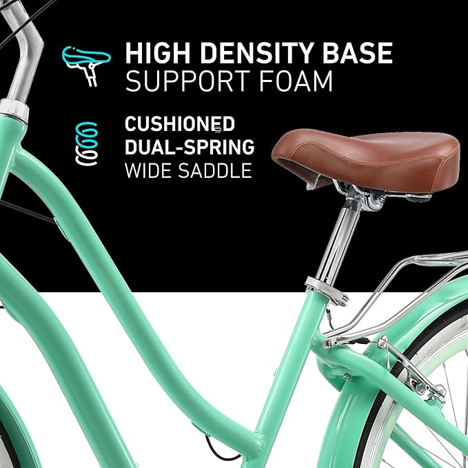 sixthreezero EVRYjourney Women's Beach Cruiser Bike, Step-Through Touring Hybrid Bicycle