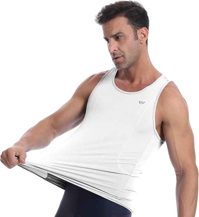 Lo.gas Sleeveless Cycling Jersey Men, Biking Base Layer Breathable and Lightweight with Back Pocket Sports Vest