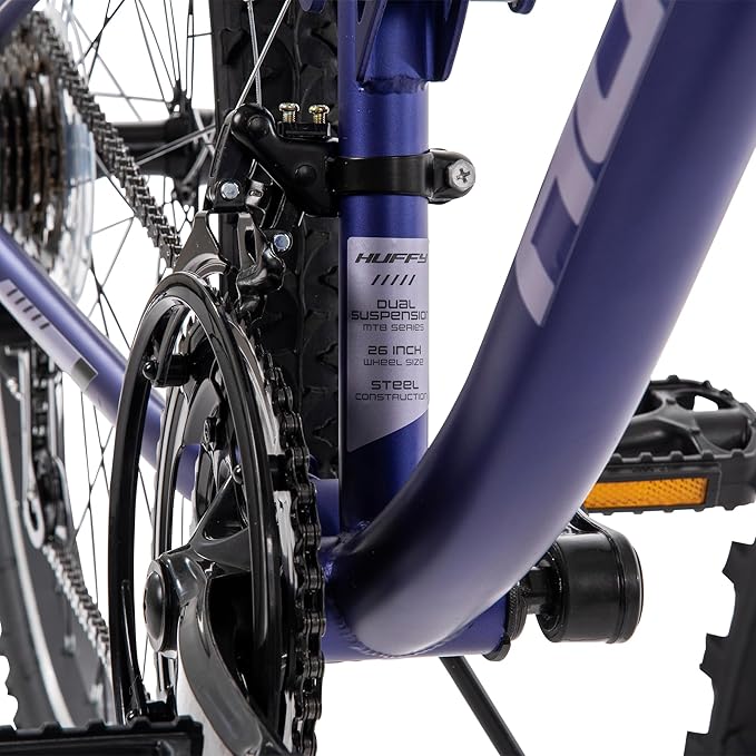 Huffy Stone Mountain Bike for Men and Women, 20”/24”/26”, 6-Speed (20”) or 21-Speed, Front or Dual Suspension (Varies), Multiple Colors, Adjustable Saddle, Shimano Equipped, All-Terrain Tires