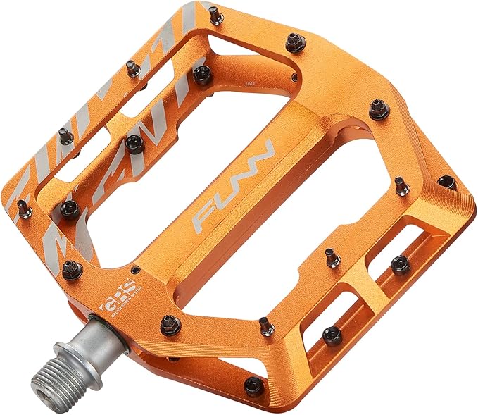 Funn Funndamental Flat Pedals - Wide Platform Bicycle Pedals for BMX/MTB Mountain Bike, Adjustable Grip for Outstanding Stability, 9/16-inch CrMo Axle